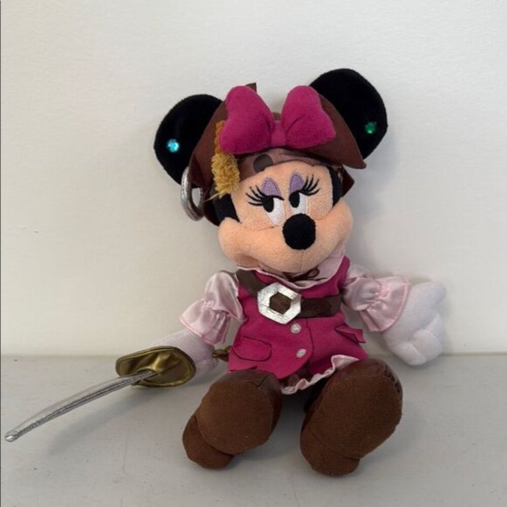 Walt Disney World Disneyland Plush Pirate Toy with Pink and Brown Outfit